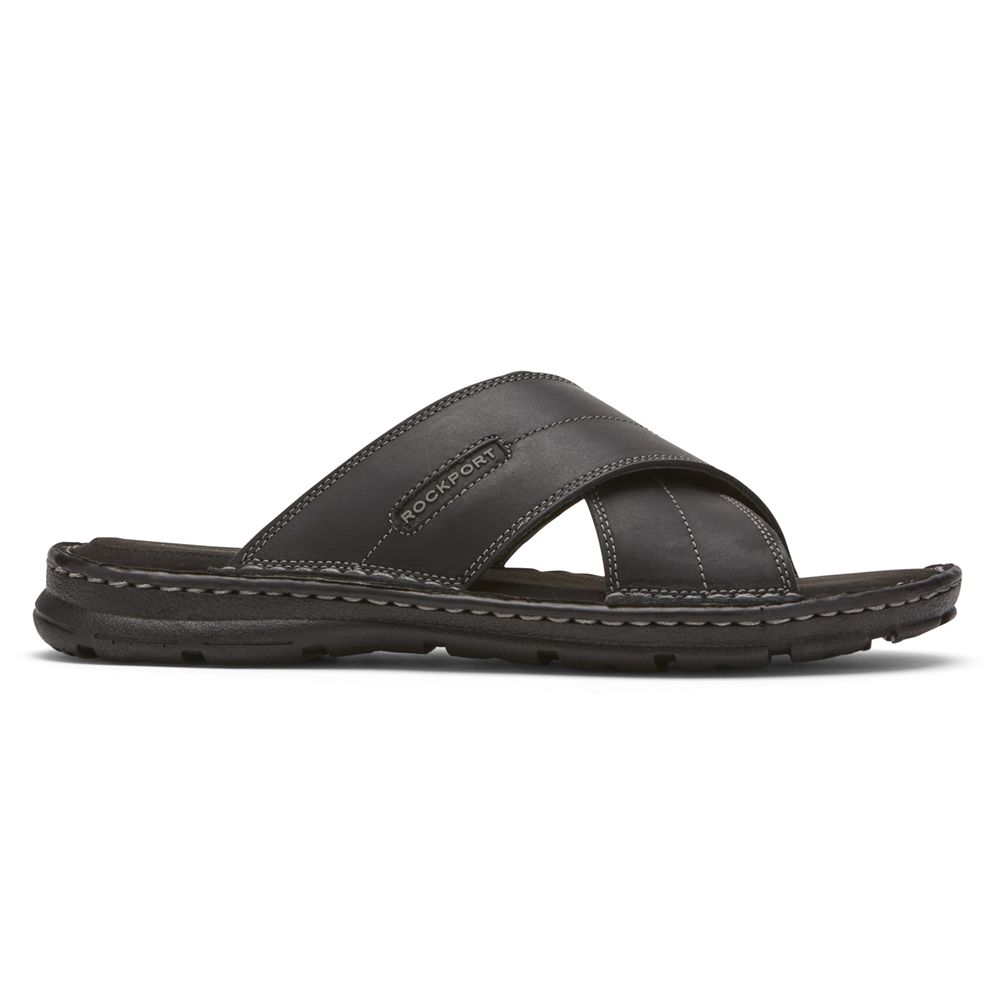 Rockport Darwyn Cross Band - Mens Slides - Black - NZ (BTD-156974)